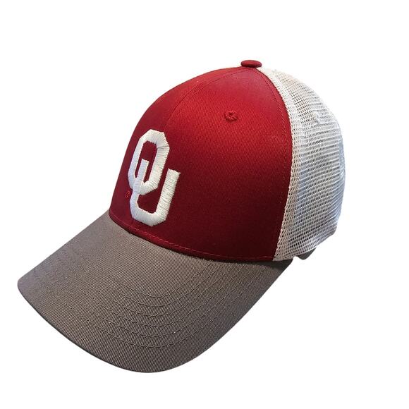 Oklahoma University Snapback Hat Cap Red Gray OU Boomer Sooners NCAA SEC Preppy - Picture 2 of 14